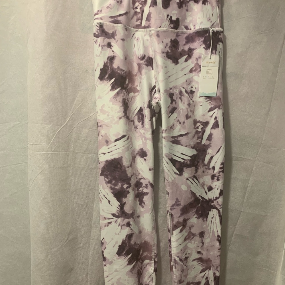 BALANCE COLLECTION Womens Printed leggins wild plum tie dye L